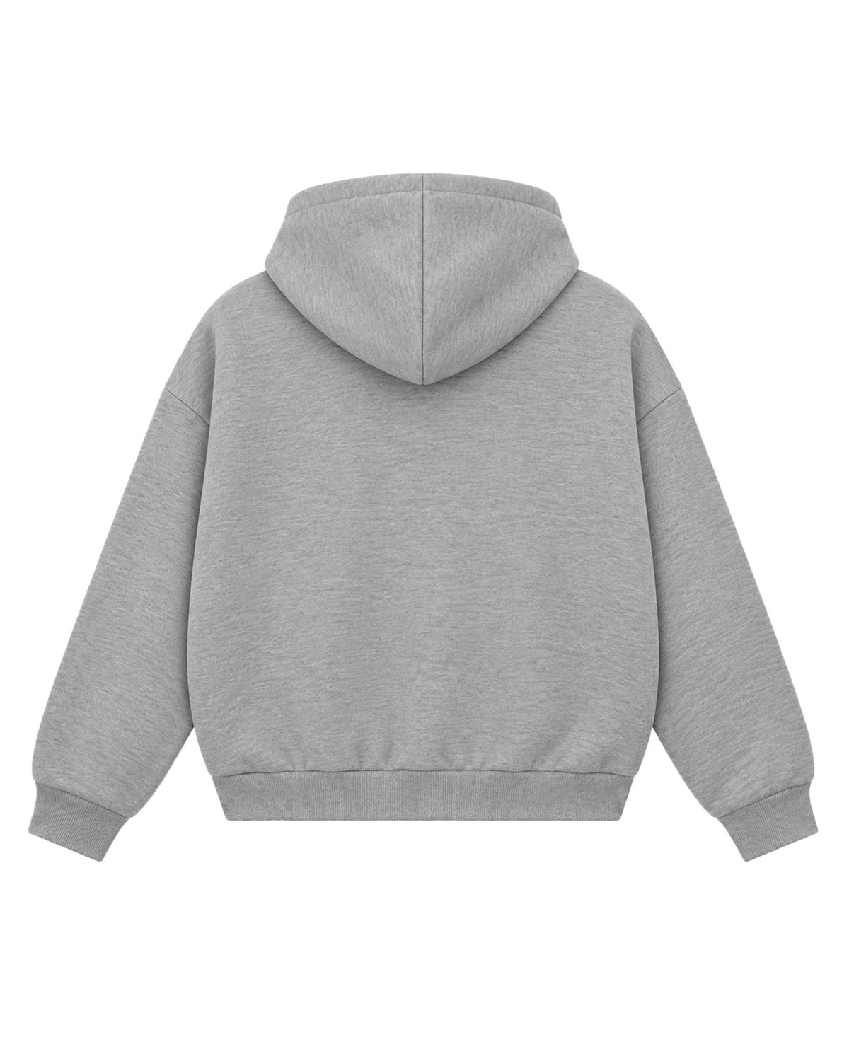 Grey Boxy Dual Zipper Hoodie Back Design