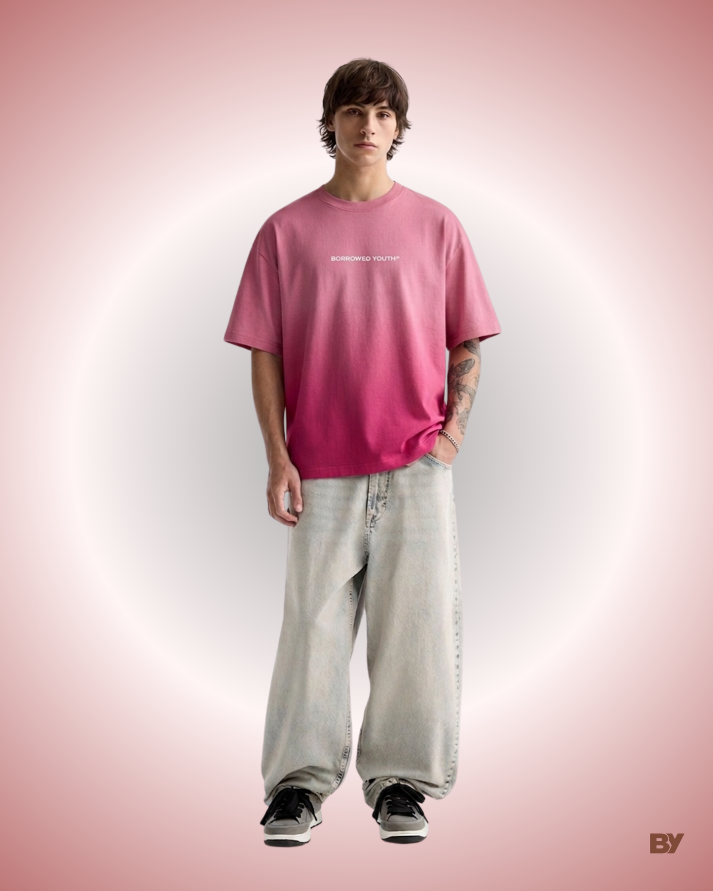 Boxy Pink Ombré T-Shirt