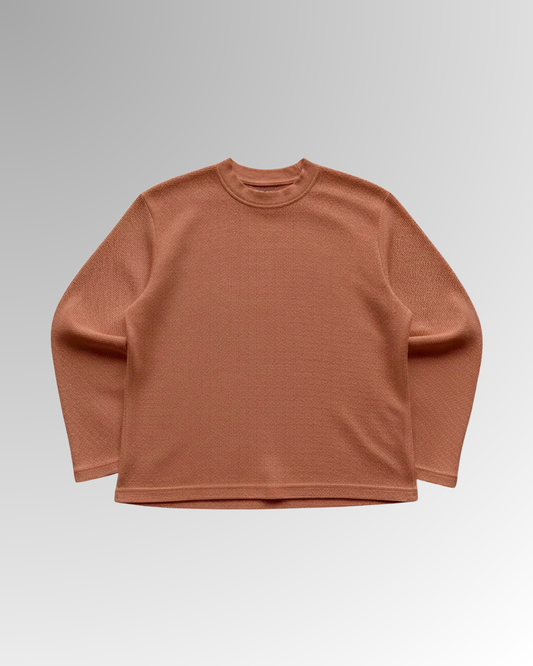 Waffle Knit Oversized Full Sleeves Shirt