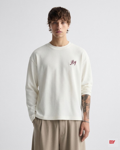 Waffle Knit Oversized Boxy T-Shirt