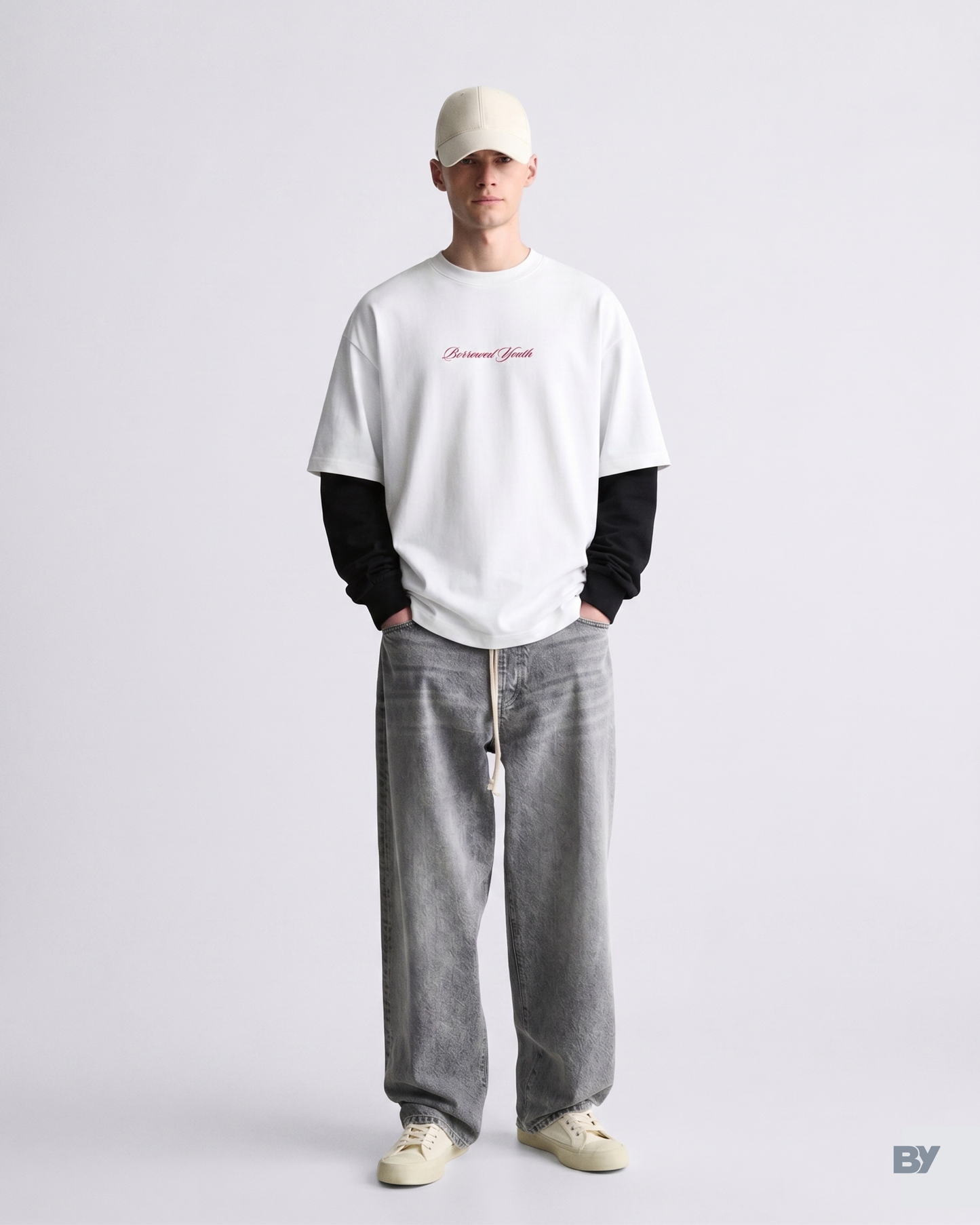 Borrowed Youth Layered Sleeve Oversized T-Shirt