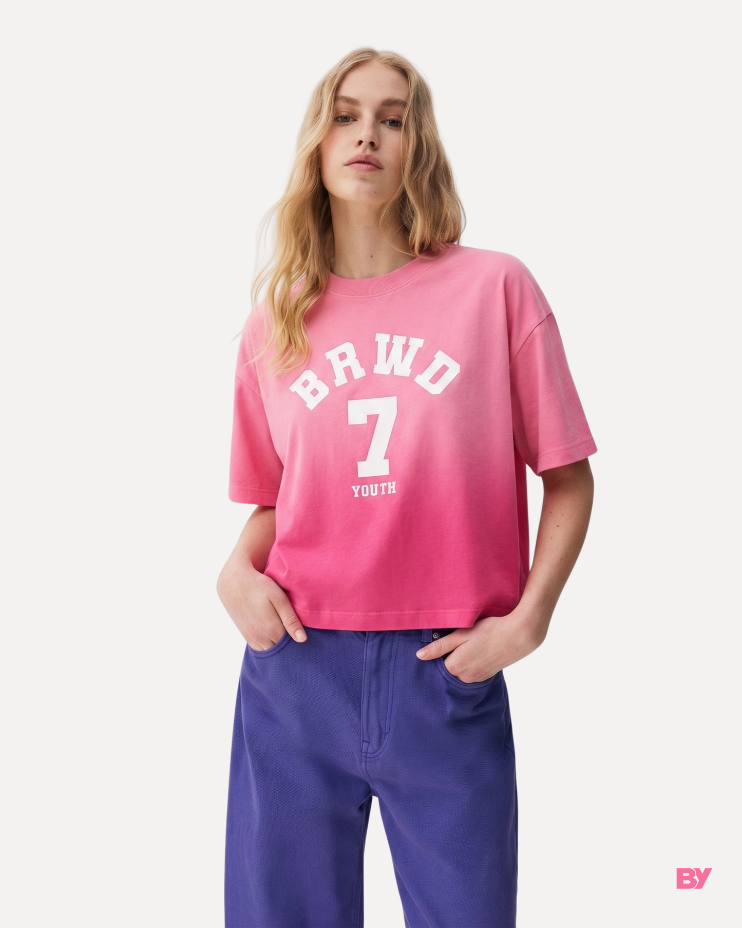 Borrowed Youth Ombré Washed Pink T-Shirt