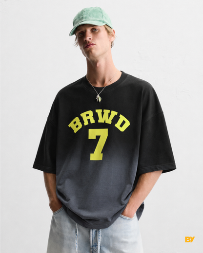 BRWD Black Ombré Boxy Oversized T-Shirt