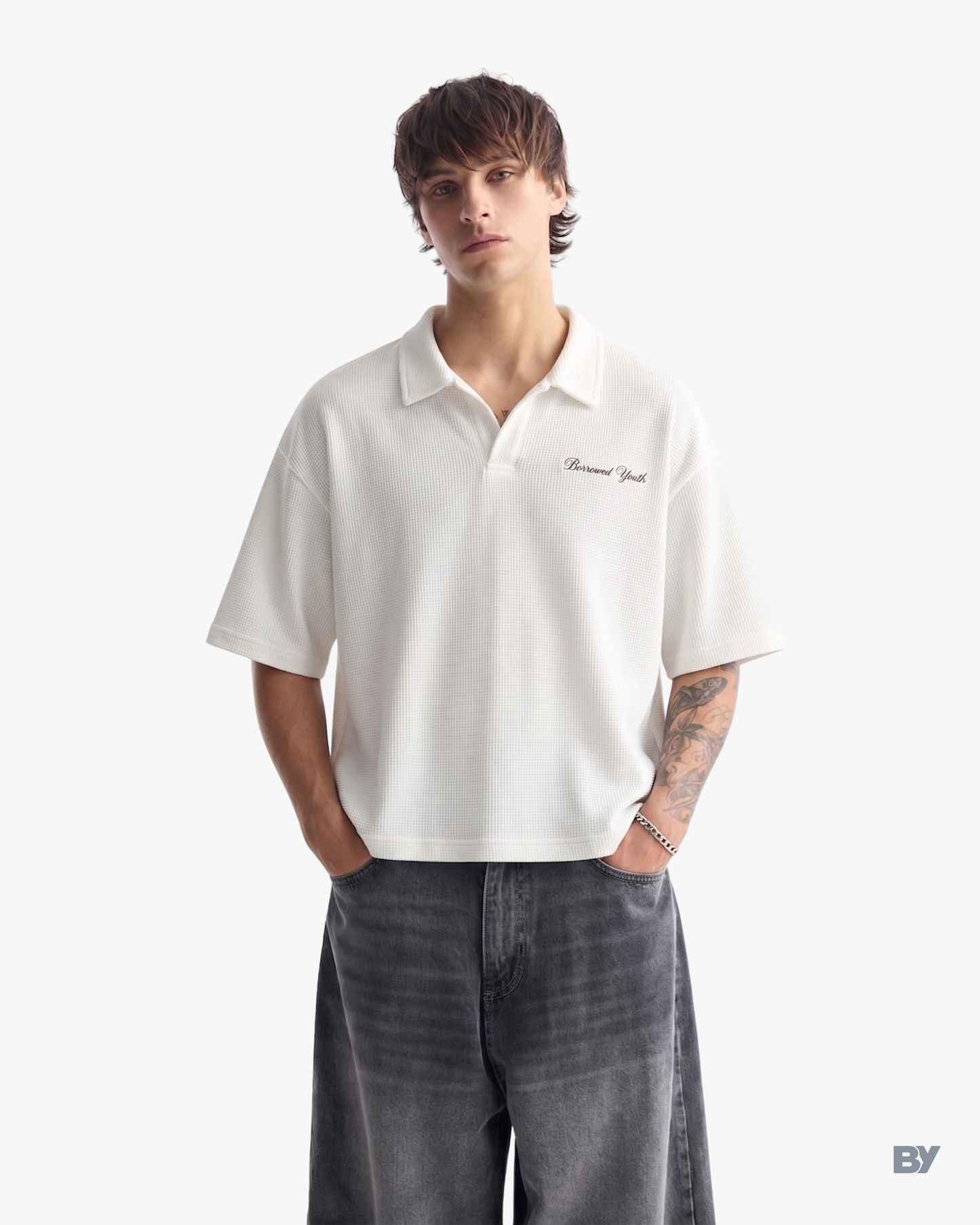 Waffle Knit Polo T-Shirt