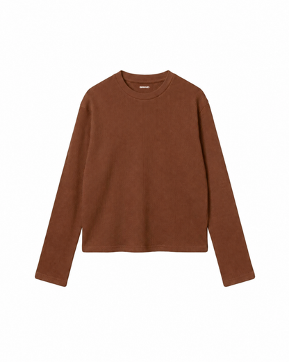 Waffle Knit Oversized Full Sleeves Shirt