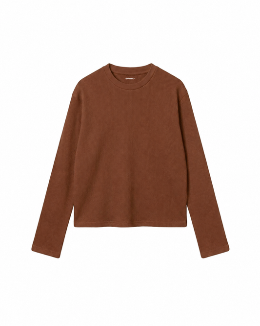 Waffle Knit Oversized Full Sleeves Shirt
