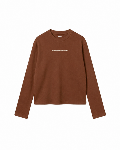 Waffle Knit Full Sleeves Brown