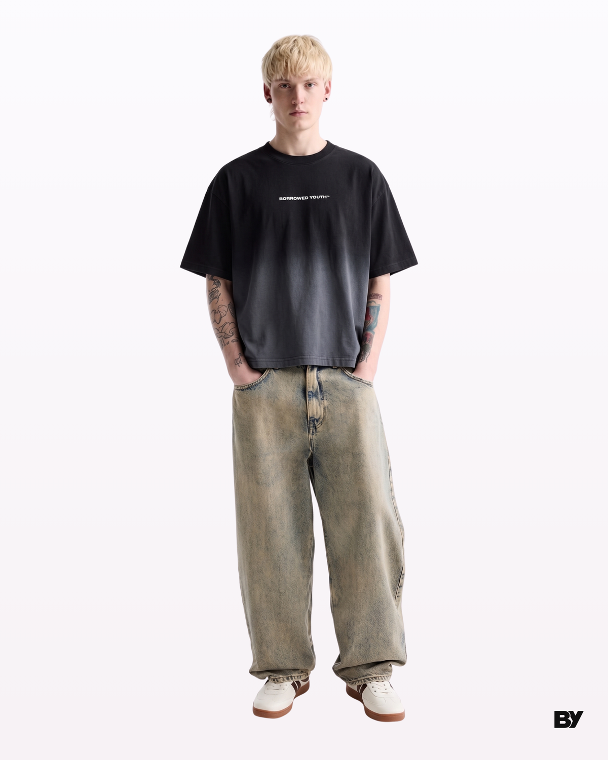 Boxy Black Ombrè T-Shirt