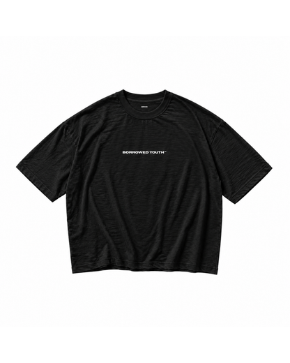 Slub Cotton Tee Boxy (Black)