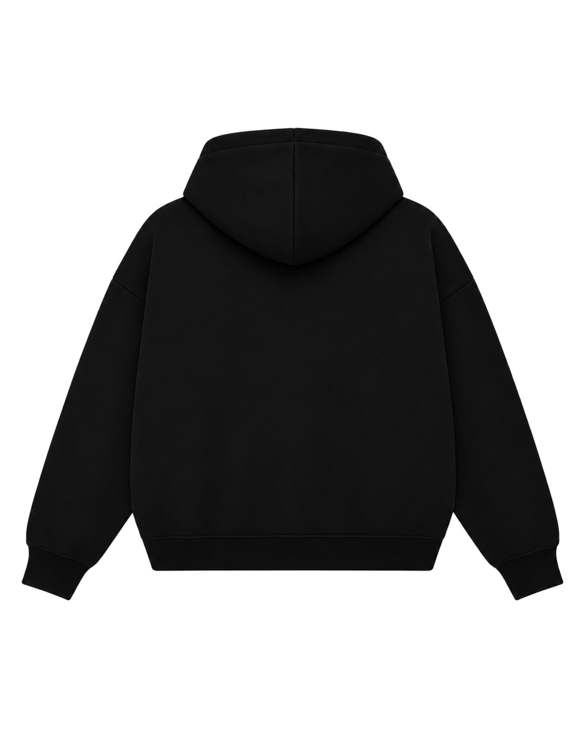 Boxy Dual Zipper Hoodie Black