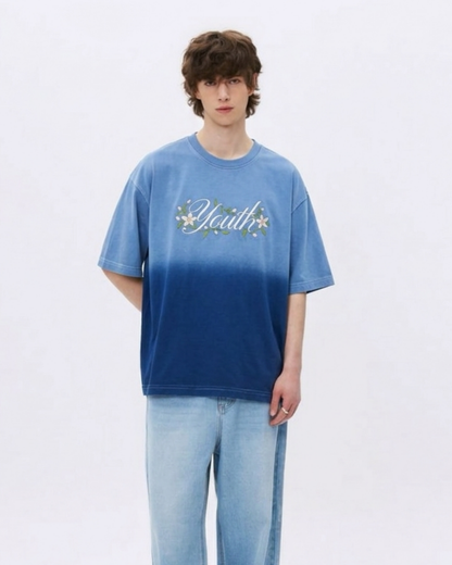 Blue Ombré Oversized T-Shirt