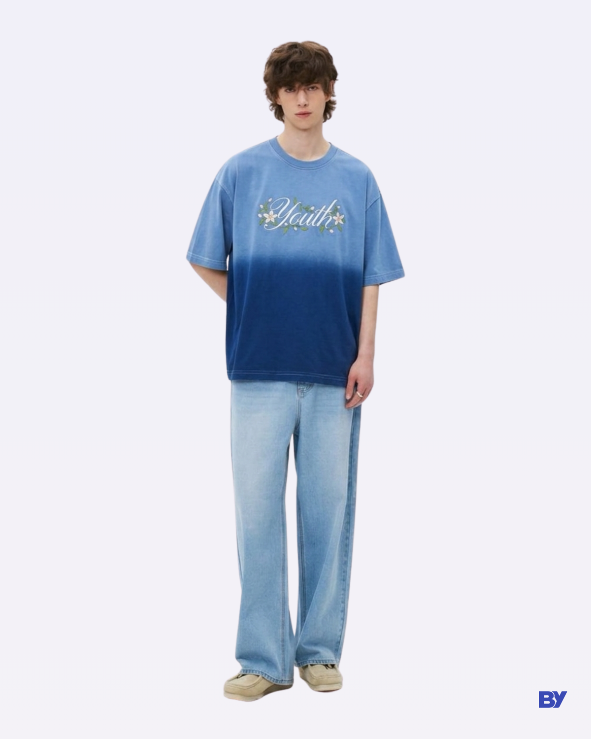 Blue Ombré Oversized T-Shirt
