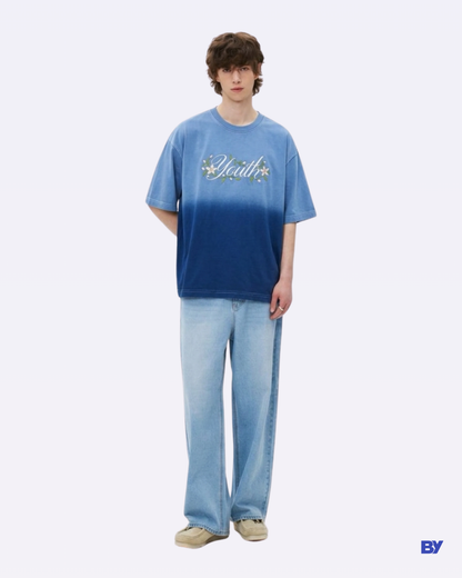 Blue Ombré Oversized T-Shirt