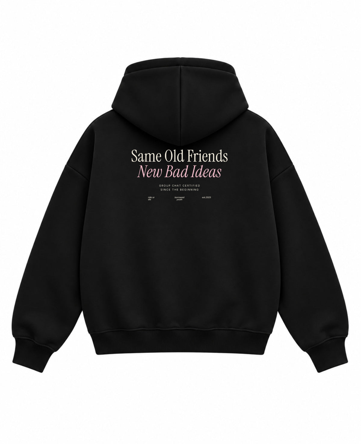 Black Boxy Hoodie Back Design