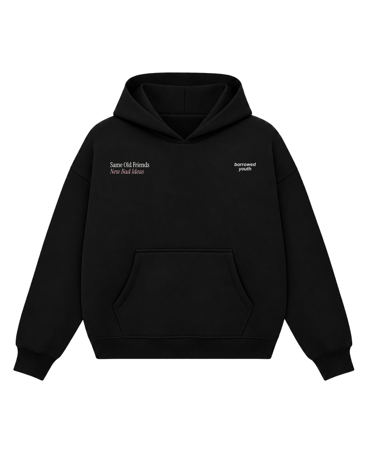Black Boxy Hoodie Front Design
