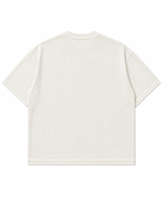Off-white waffle boxy fit Back Design