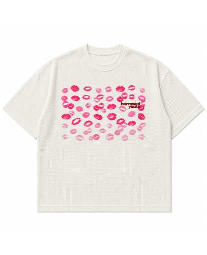 Off-white waffle boxy fit Front Design