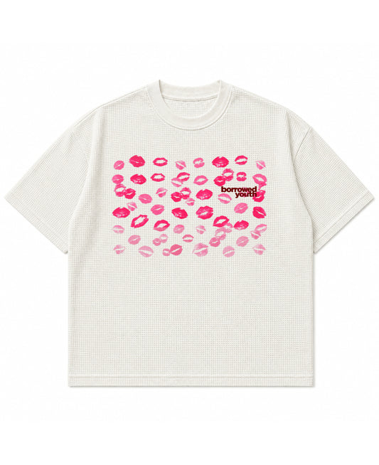 Off-white waffle boxy fit Front Design